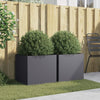Vidaxl Planters 2 ST 49x47x46 cm Anthracite en acier -colore