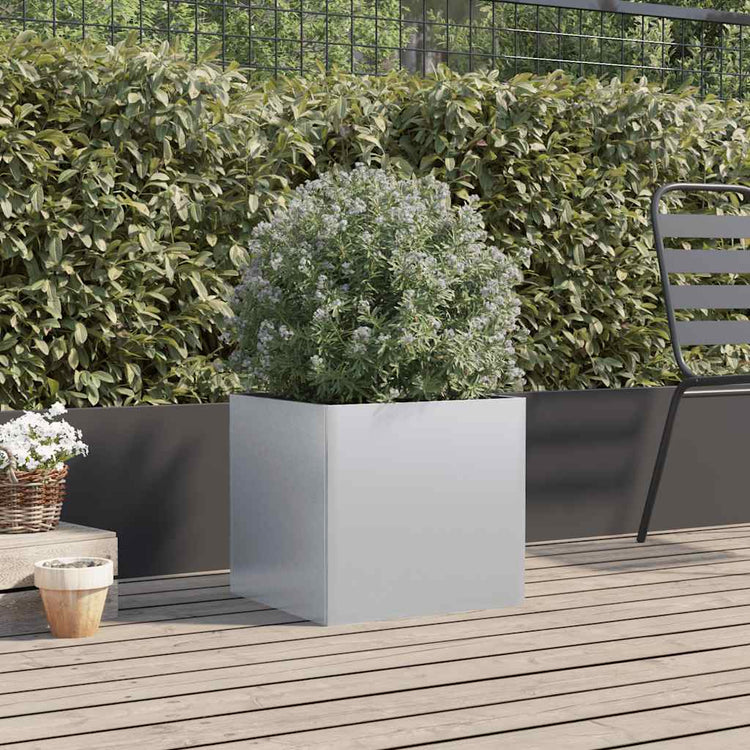 Boîte de planification Vidaxl 49x47x46 cm Couleur en argent en acier galvanisé