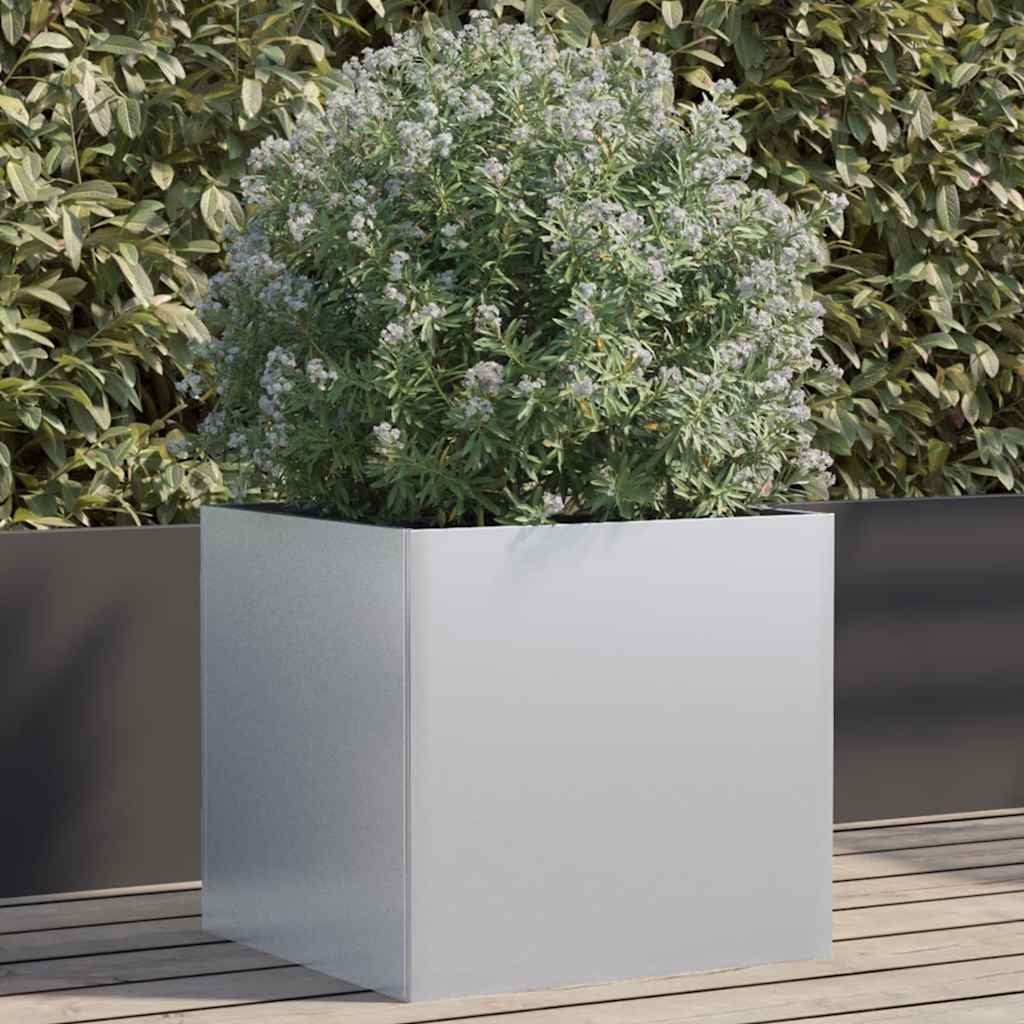 Boîte de planification Vidaxl 49x47x46 cm Couleur en argent en acier galvanisé