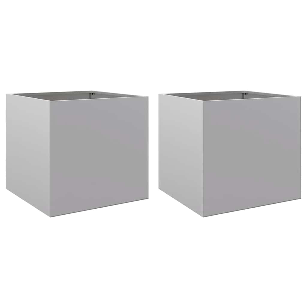 Jardiers Vidaxl 2 ST 49X47X46 CM Couleur en argent en acier galvanisé