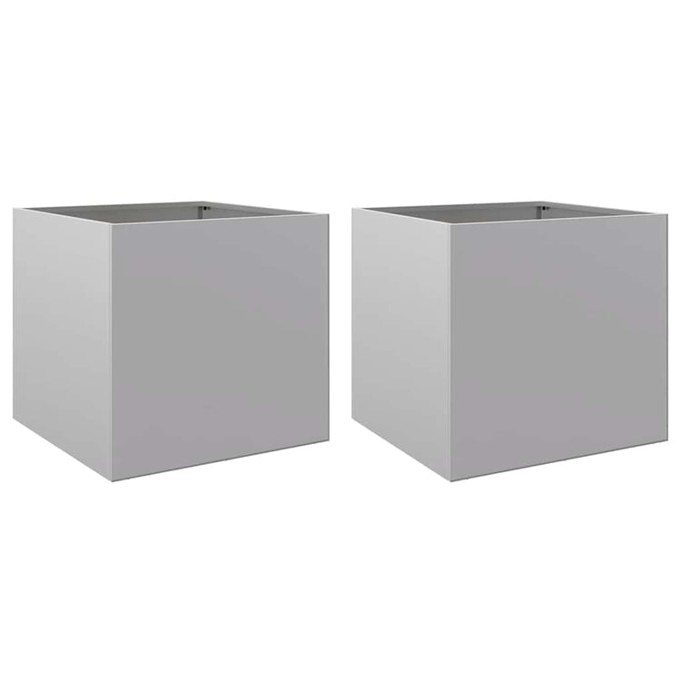Jardiers Vidaxl 2 ST 49X47X46 CM Couleur en argent en acier galvanisé