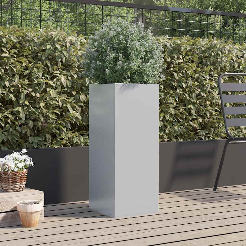 Vidaxl planteur 32x29x75 cm en acier galvanisé de couleur argentée