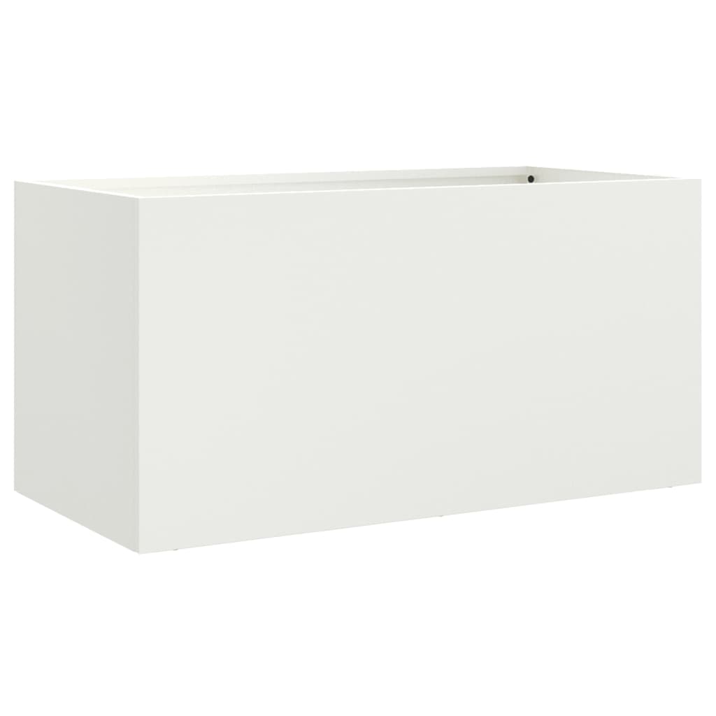 Boîte de planification Vidaxl 62x30x29 cm en acier blanc