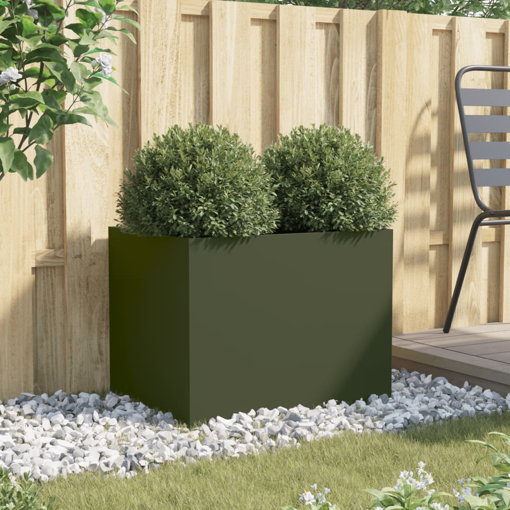 Boîte de planification Vidaxl 62x47x46 cm Green d'olive en acier
