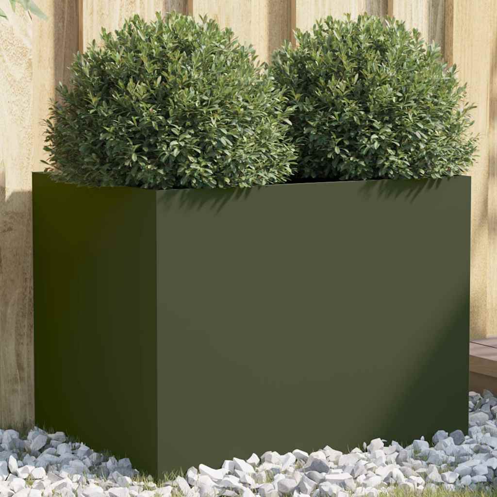 Boîte de planification Vidaxl 62x47x46 cm Green d'olive en acier