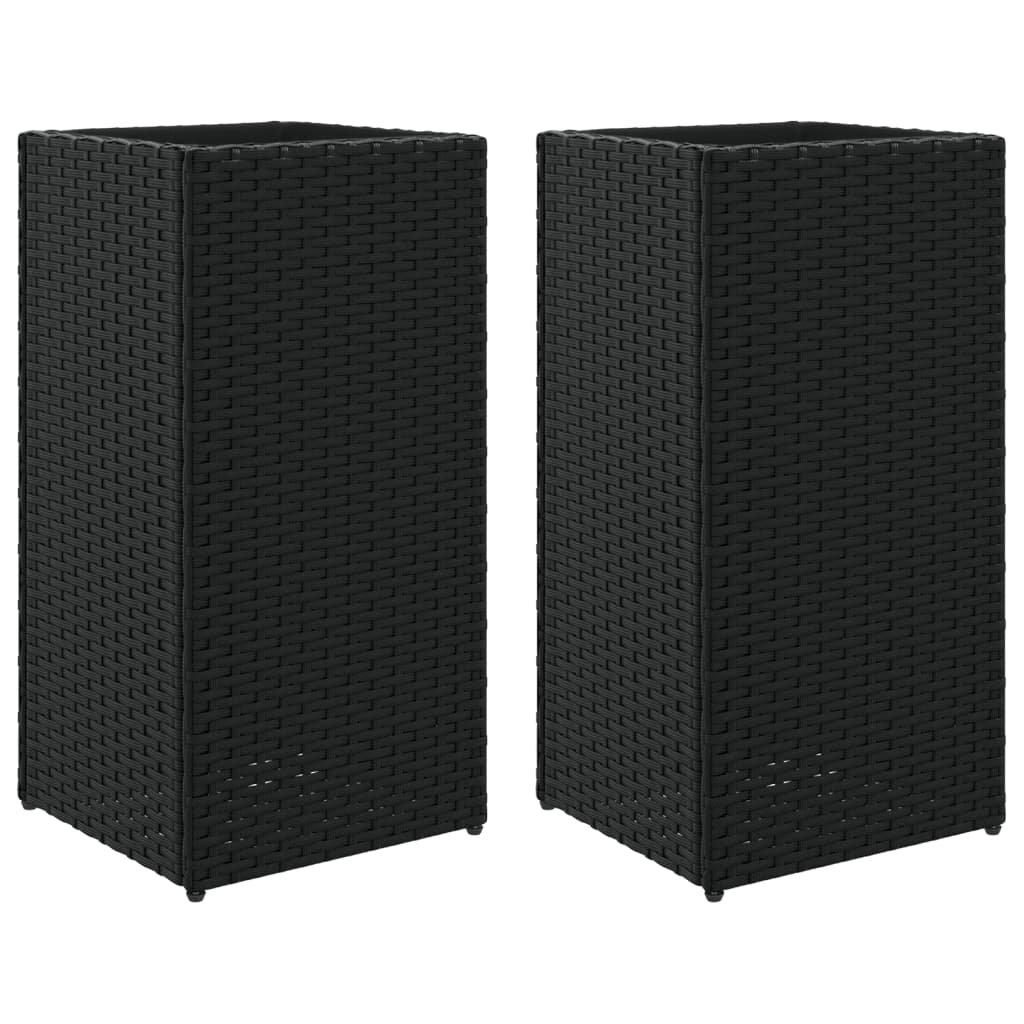 Vidaxx jardinières 2 pcs 30x30x60 cm poly rotin noir