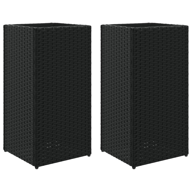Vidaxx jardinières 2 pcs 30x30x60 cm poly rotin noir