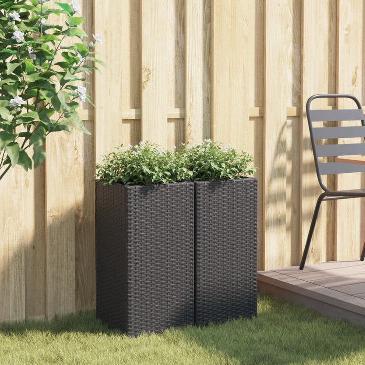 Vidaxx jardinières 2 pcs 30x30x60 cm poly rotin noir