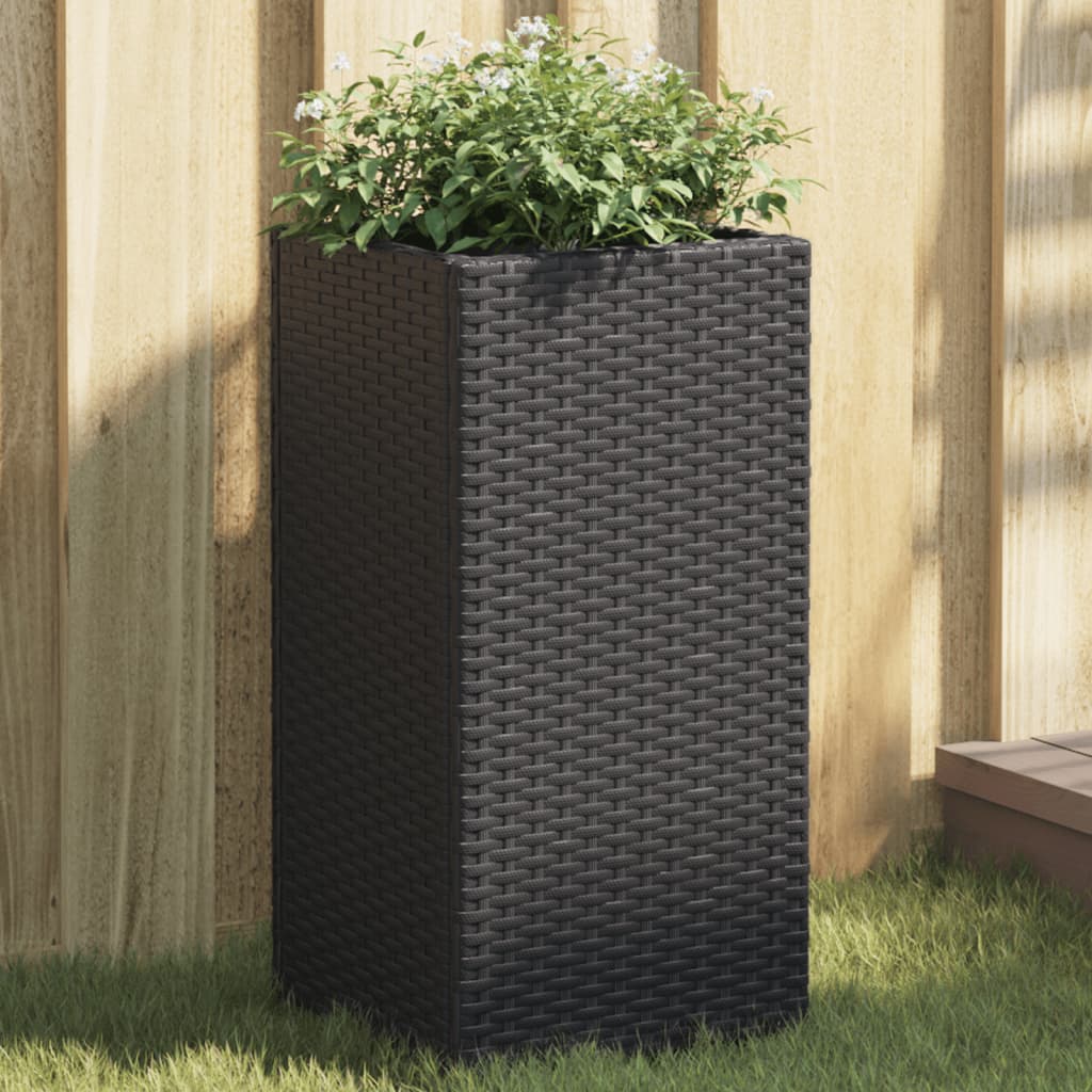Vidaxx jardinières 2 pcs 30x30x60 cm poly rotin noir