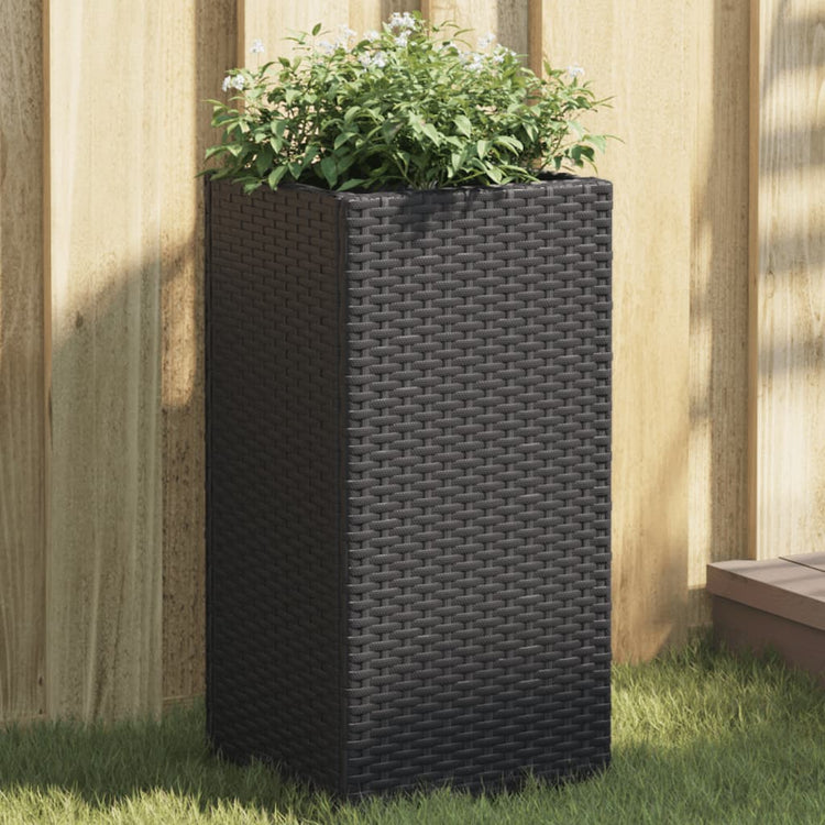 Vidaxx jardinières 2 pcs 30x30x60 cm poly rotin noir