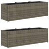 Vidaxx jardinières avec 3 pots 2 pcs 105x30x32 cm poly rotin gris
