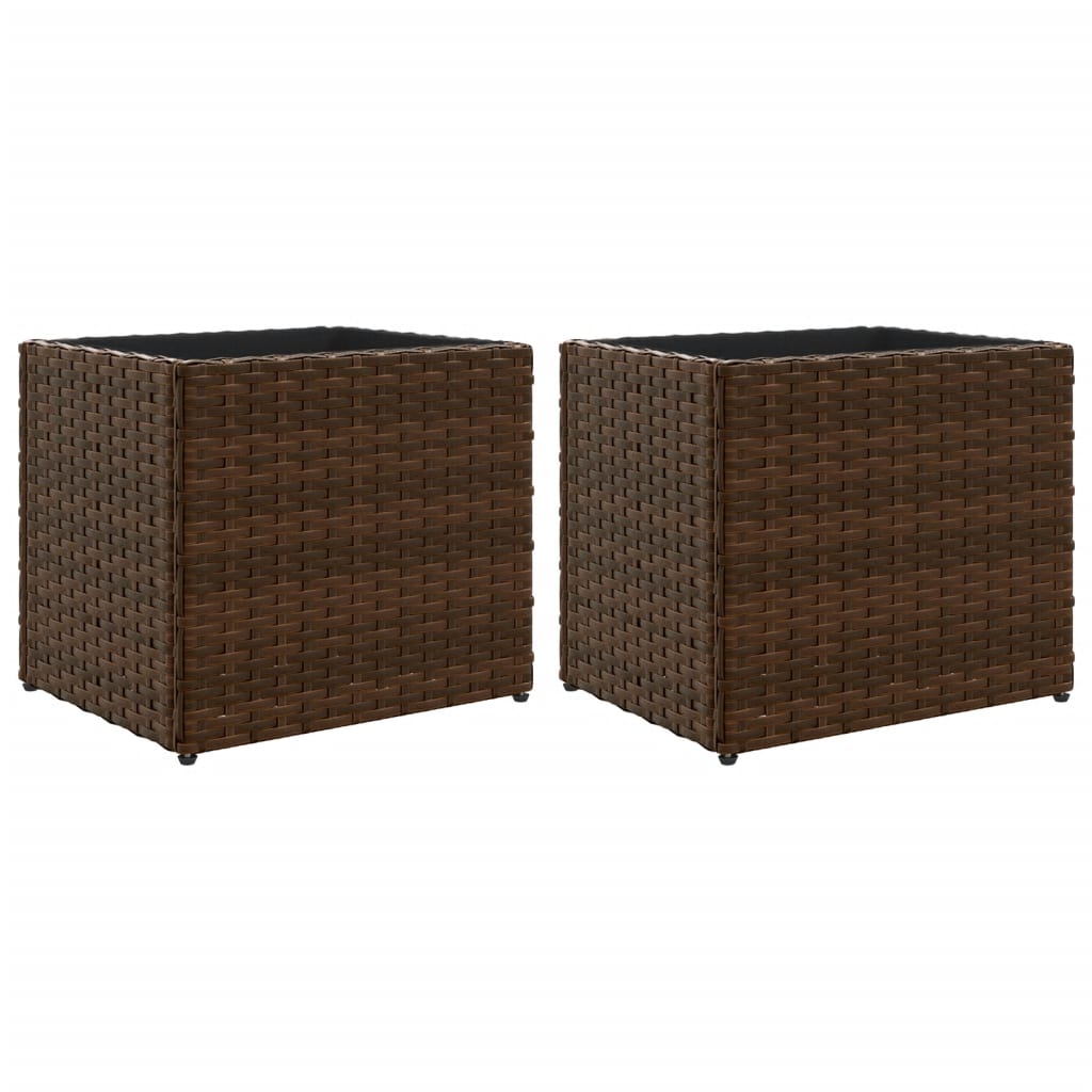 Vidaxx jardinières 2 pcs 36x30x32 cm poly rotin marron