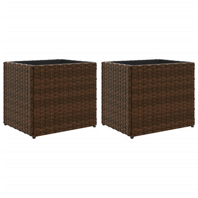 Vidaxx jardinières 2 pcs 36x30x32 cm poly rotin marron