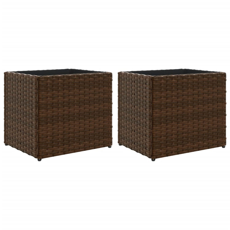 Vidaxx jardinières 2 pcs 36x30x32 cm poly rotin marron
