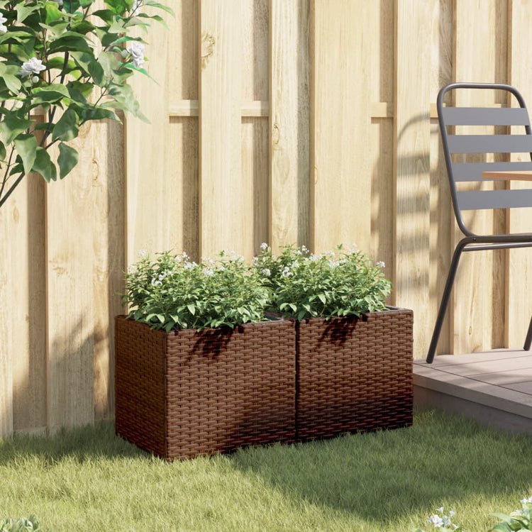 Vidaxx jardinières 2 pcs 36x30x32 cm poly rotin marron