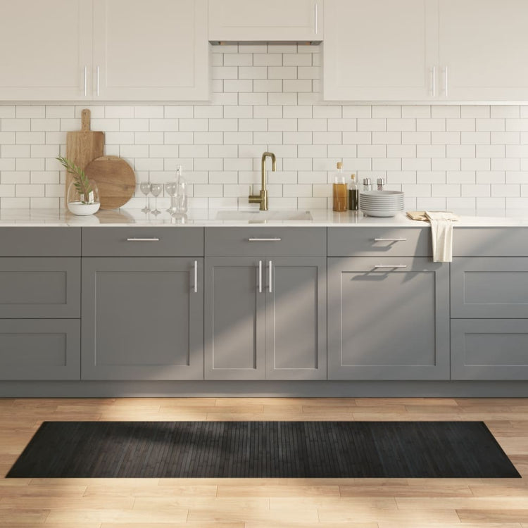 Vidaxx tapis rectangulaire 60x200 cm bambou gris