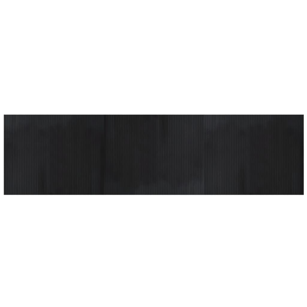 Tapis vidaxl rectangulaire 80x300 cm Bamboo noir