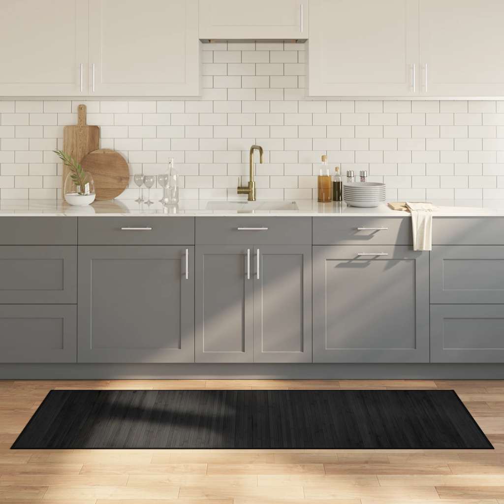Vidaxx tapis rectangulaire 70x200 cm bambou noir