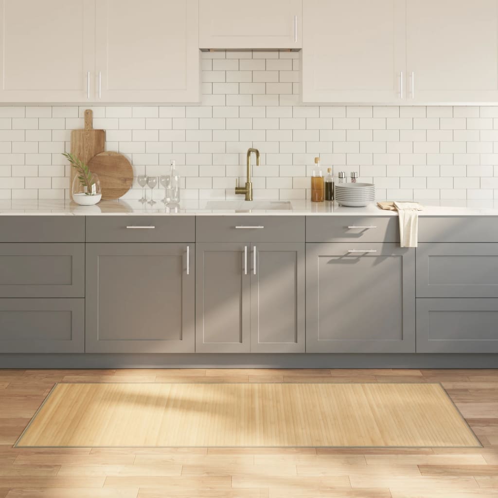 Vidaxx tapis rectangulaire 80x200 cm bambou naturel clair