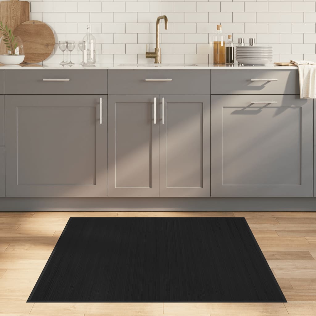 Vidaxx tapis carré 100x100 cm bambou noir