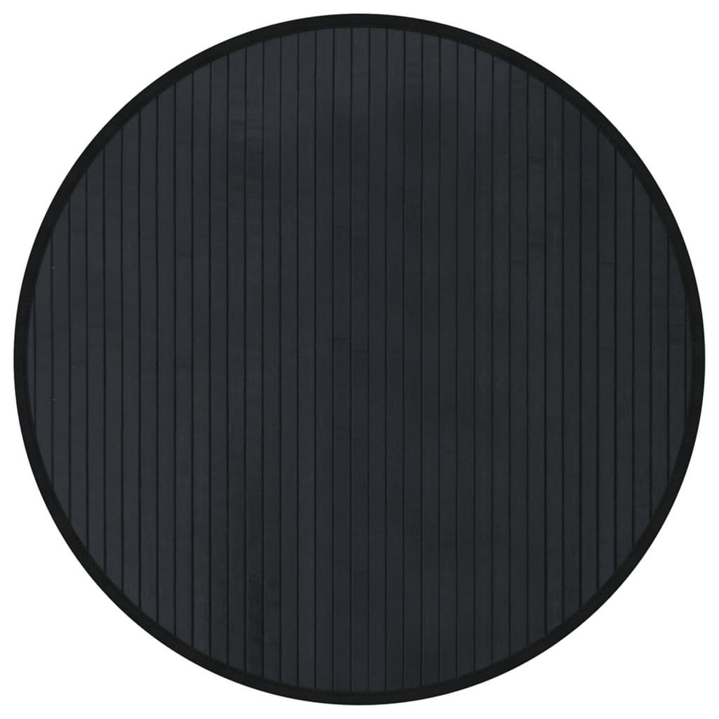 VidaXL tapis rond 60 cm bambou noir