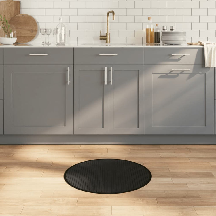 VidaXL tapis rond 60 cm bambou noir
