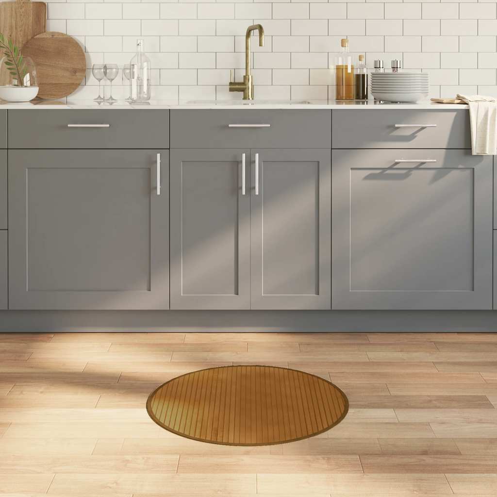 VidaXL tapis rond 60 cm bambou marron
