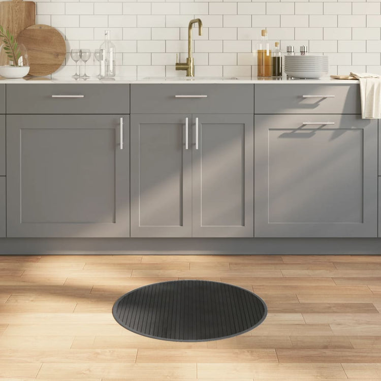 VidaXL tapis rond 60 cm bambou gris