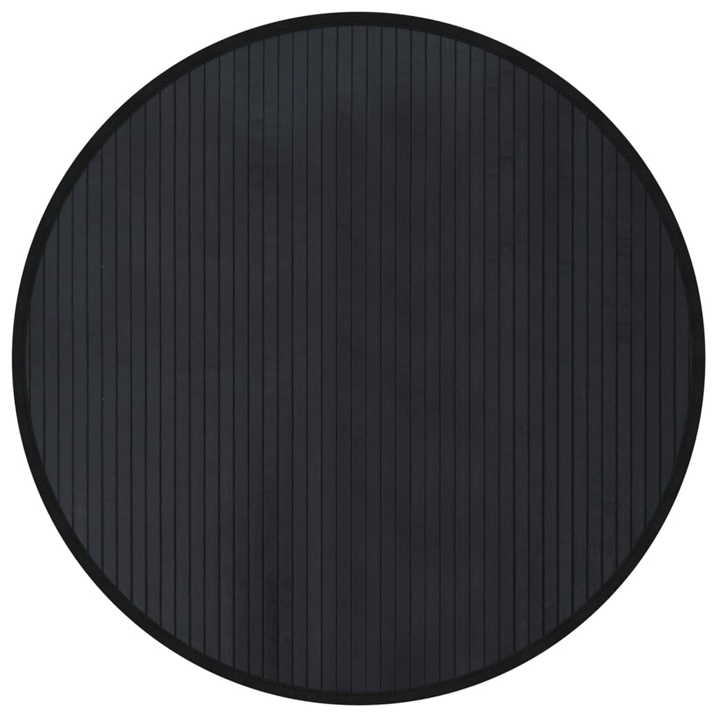 VidaXL tapis rond 80 cm bambou noir