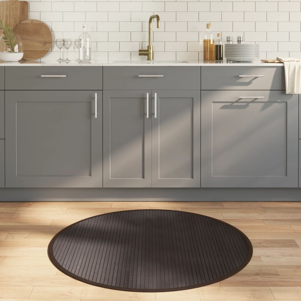 Tapis Vidaxl autour de 100 cm BAMBO Dark Brown
