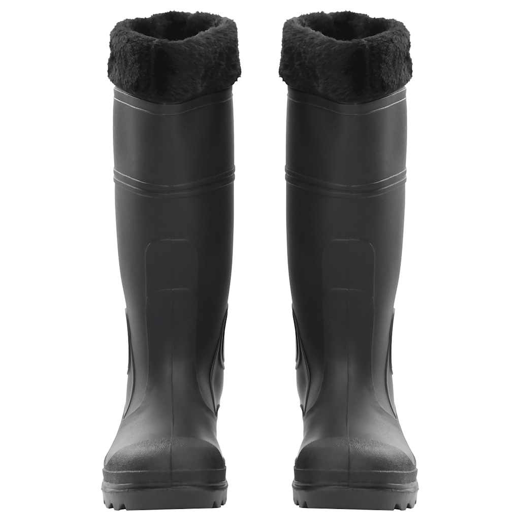 Vidaxl Rain Boots avec chaussettes amovibles Taille 38 PVC Black