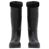 Vidaxl Rain Boots avec chaussettes amovibles Taille 42 PVC Black