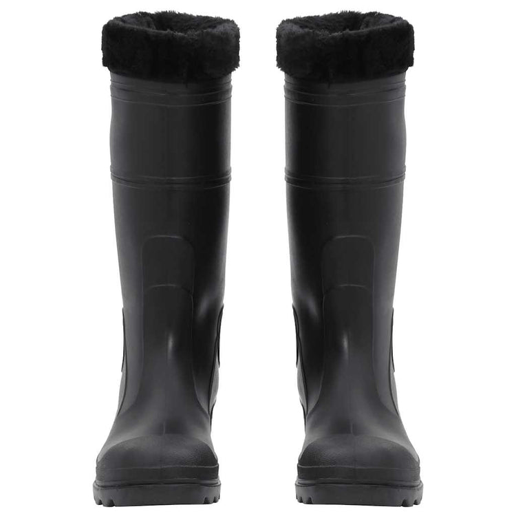 Vidaxl Rain Boots avec chaussettes amovibles Taille 42 PVC Black