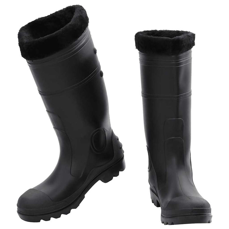 Vidaxl Rain Boots avec chaussettes amovibles Taille 43 PVC Black