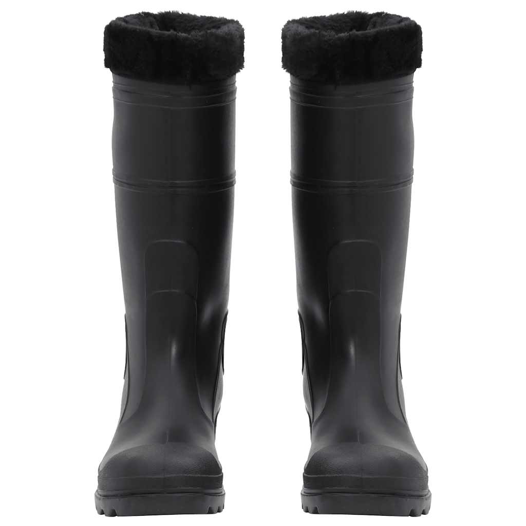 Vidaxl Rain Boots avec chaussettes amovibles Taille 43 PVC Black