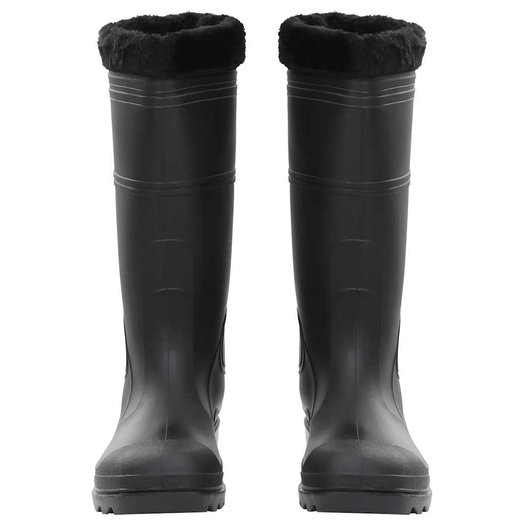 Vidaxl Rain Boots avec chaussettes amovibles Taille 44 PVC Black