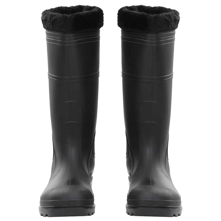 Vidaxl Rain Boots avec chaussettes amovibles Taille 44 PVC Black