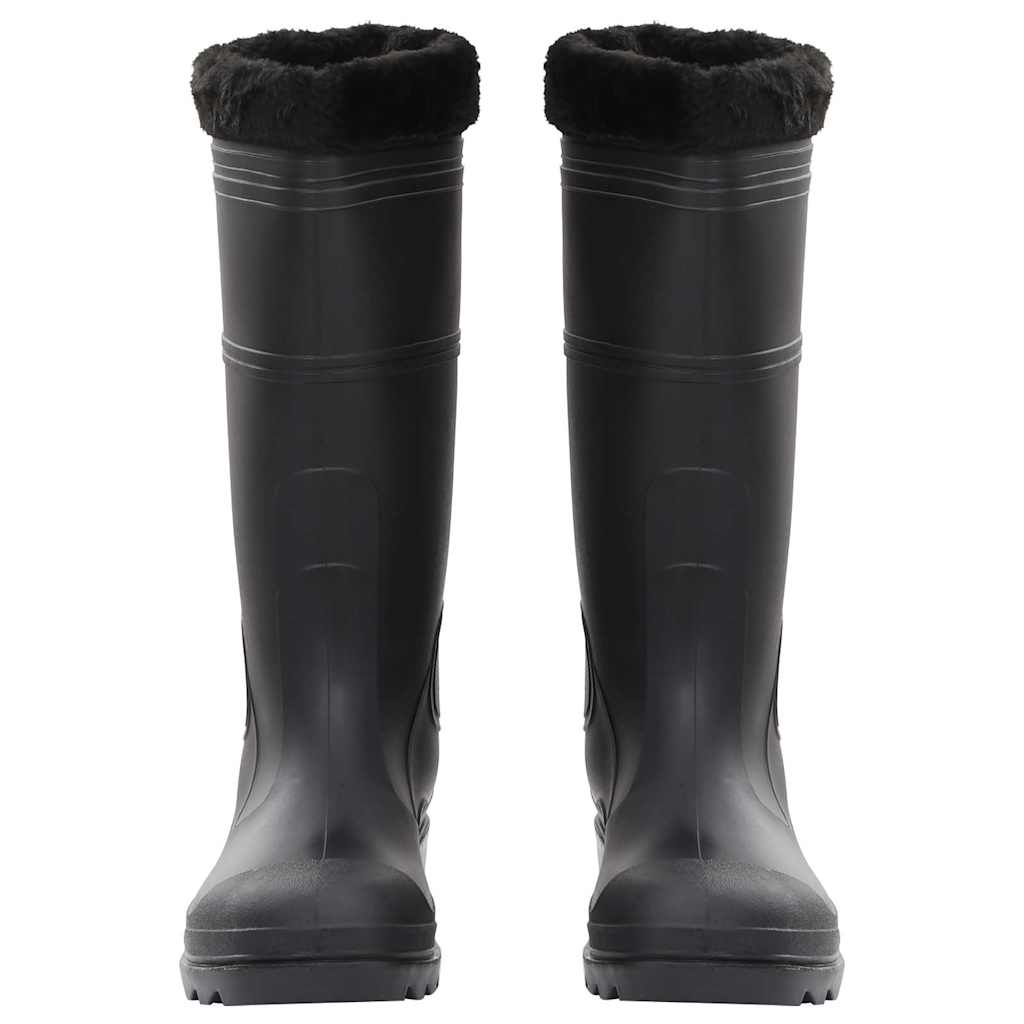 Vidaxl Rain Boots avec chaussettes amovibles Taille 46 PVC Black