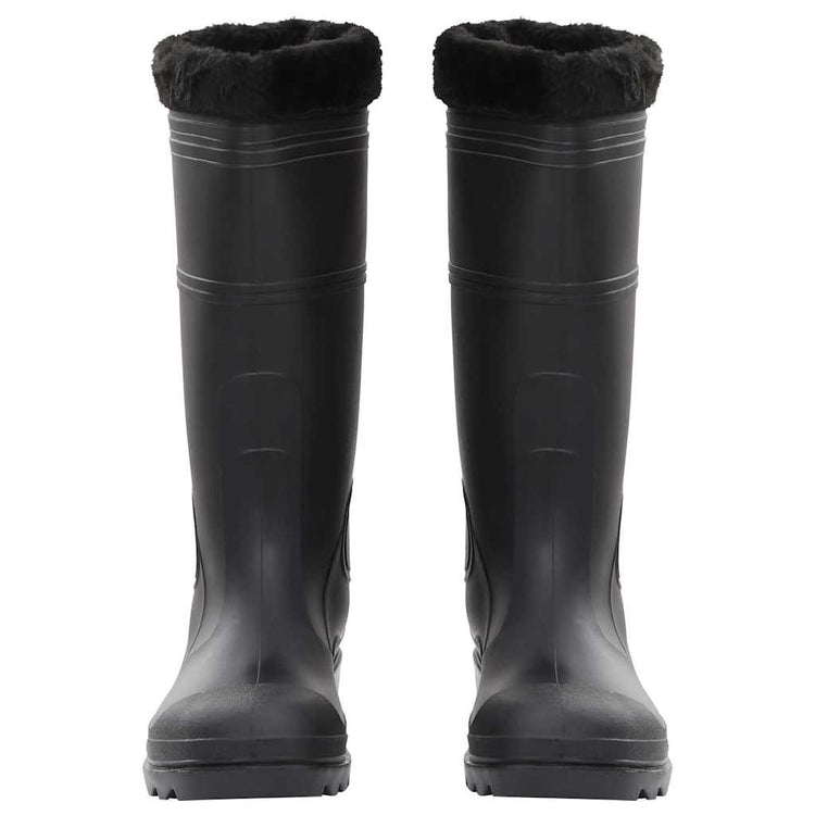 Vidaxl Rain Boots avec chaussettes amovibles Taille 46 PVC Black