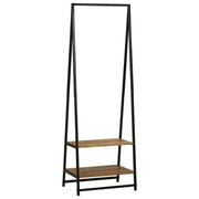 Vidaxx portant à vêtements avec étagère noir 60 x 45 x 180 cm bois d'acacia massif - afbeelding 1