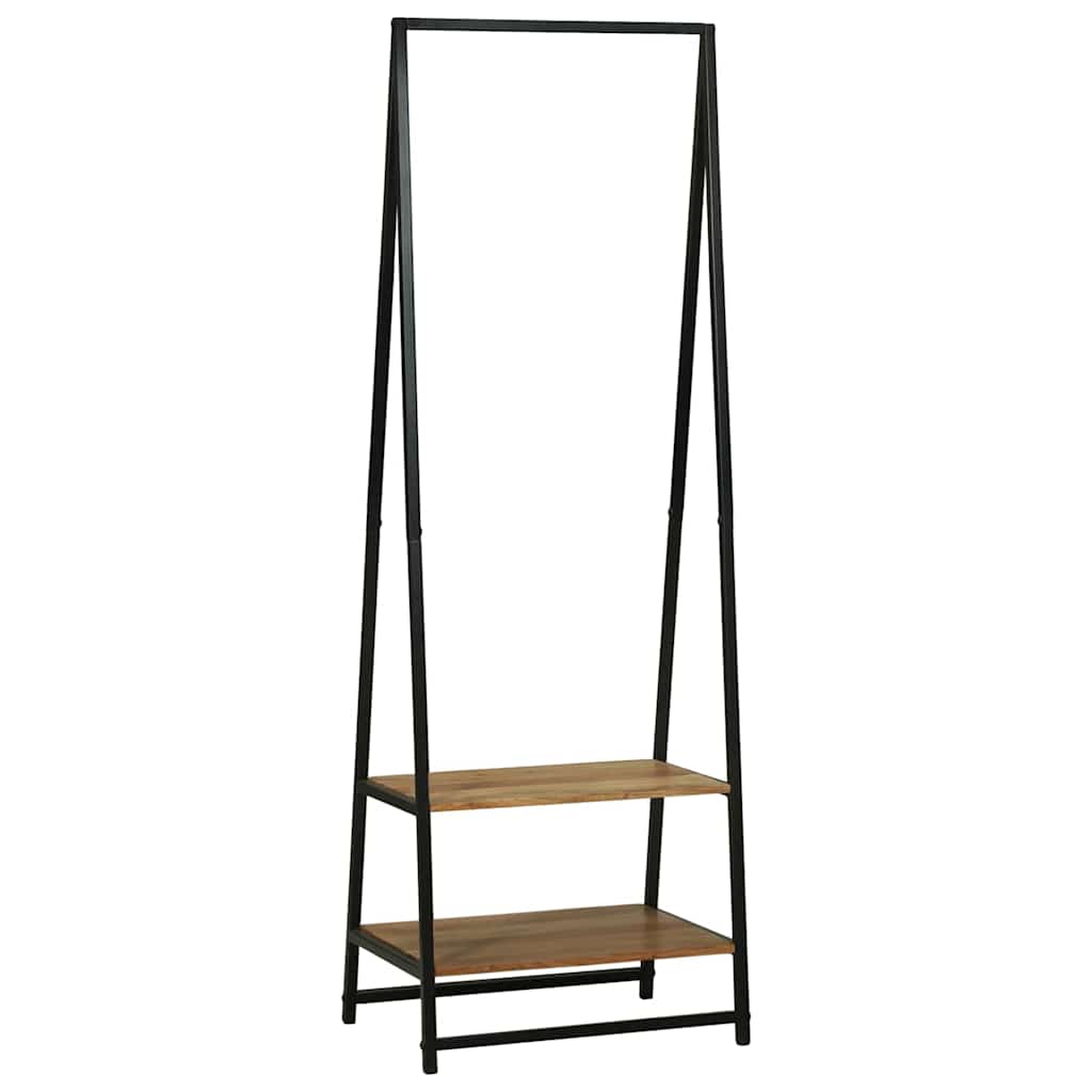 Vidaxx portant à vêtements avec étagère noir 60 x 45 x 180 cm bois d'acacia massif