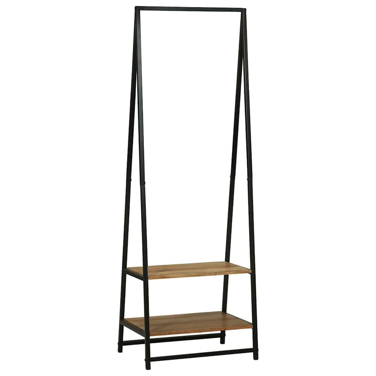 Vidaxx portant à vêtements avec étagère noir 60 x 45 x 180 cm bois d'acacia massif