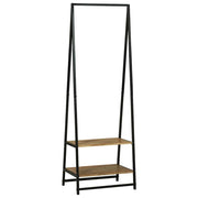 Vidaxx portant à vêtements avec étagère noir 60 x 45 x 180 cm bois d'acacia massif - afbeelding 2