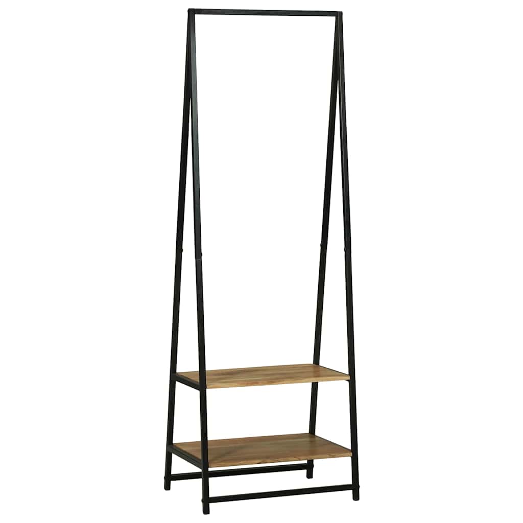 Vidaxx portant à vêtements avec étagère noir 60 x 45 x 180 cm bois d'acacia massif