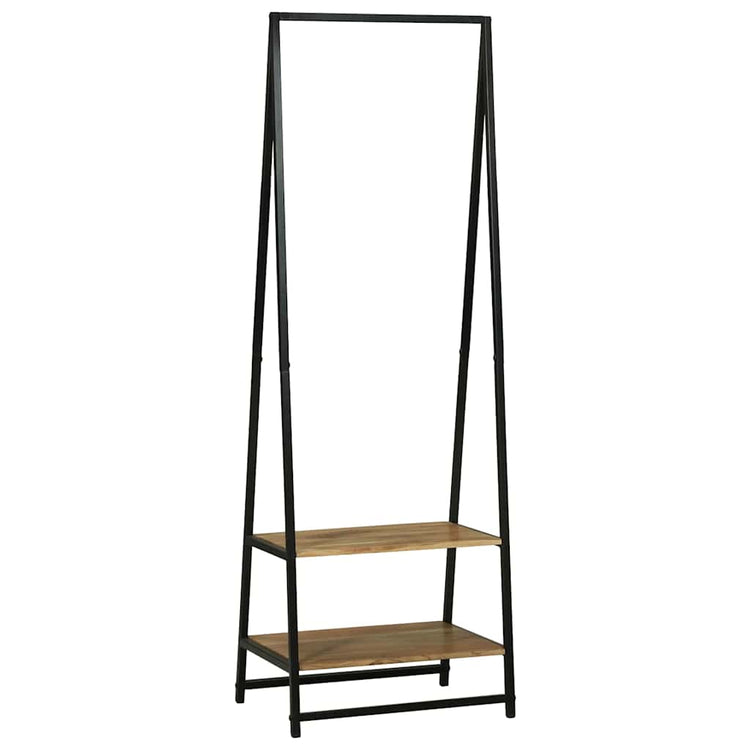 Vidaxx portant à vêtements avec étagère noir 60 x 45 x 180 cm bois d'acacia massif
