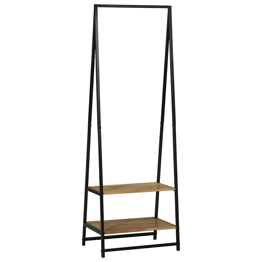 Vidaxx portant à vêtements avec étagère noir 60 x 45 x 180 cm bois d'acacia massif