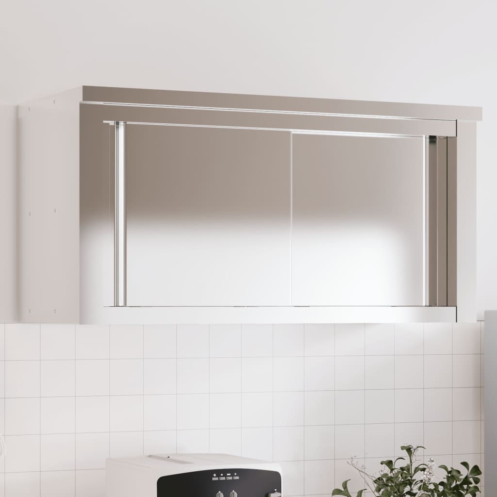 VidaXL Armoire murale de cuisine avec portes coulissantes en acier inoxydable