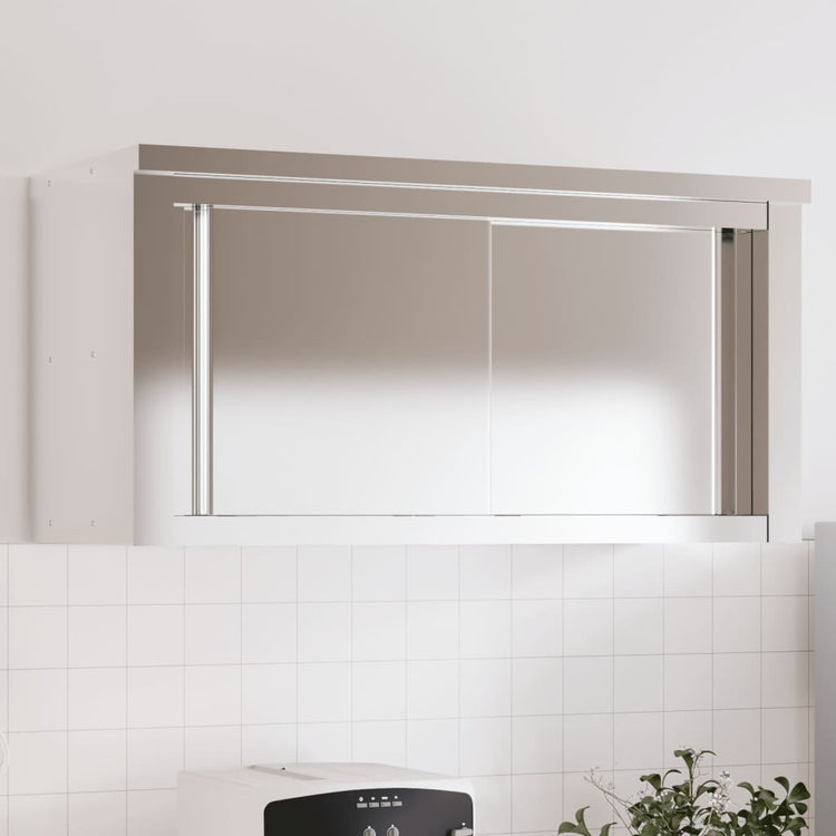 VidaXL Armoire murale de cuisine avec portes coulissantes en acier inoxydable