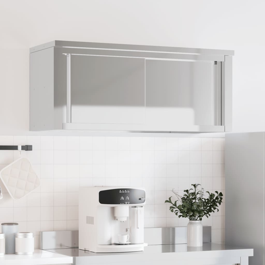 VidaXL Armoire murale de cuisine avec portes coulissantes en acier inoxydable