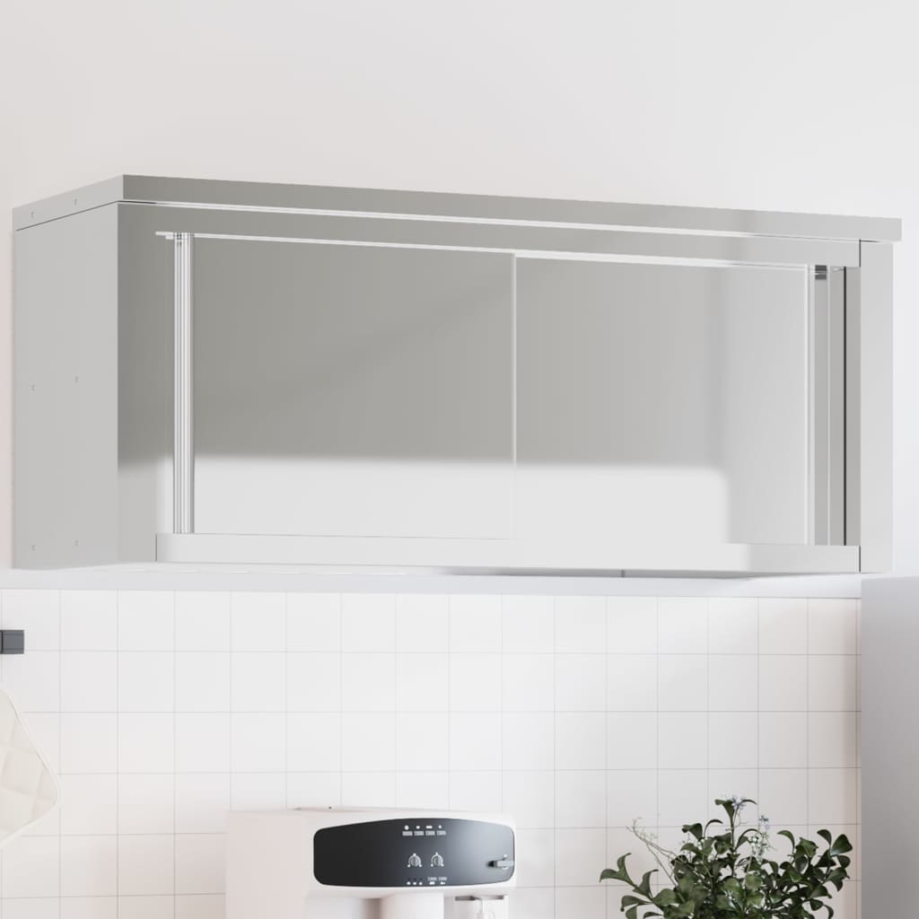 VidaXL Armoire murale de cuisine avec portes coulissantes en acier inoxydable